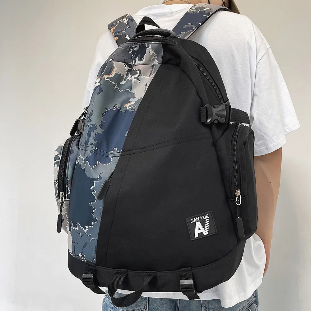 deanwangkt High Capacity Men Graffiti Backpack Camouflage Laptop Book Boy School Bag Female Fashion Women Cool Student Backpack Male Travel