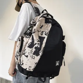 deanwangkt High Capacity Men Graffiti Backpack Camouflage Laptop Book Boy School Bag Female Fashion Women Cool Student Backpack Male Travel