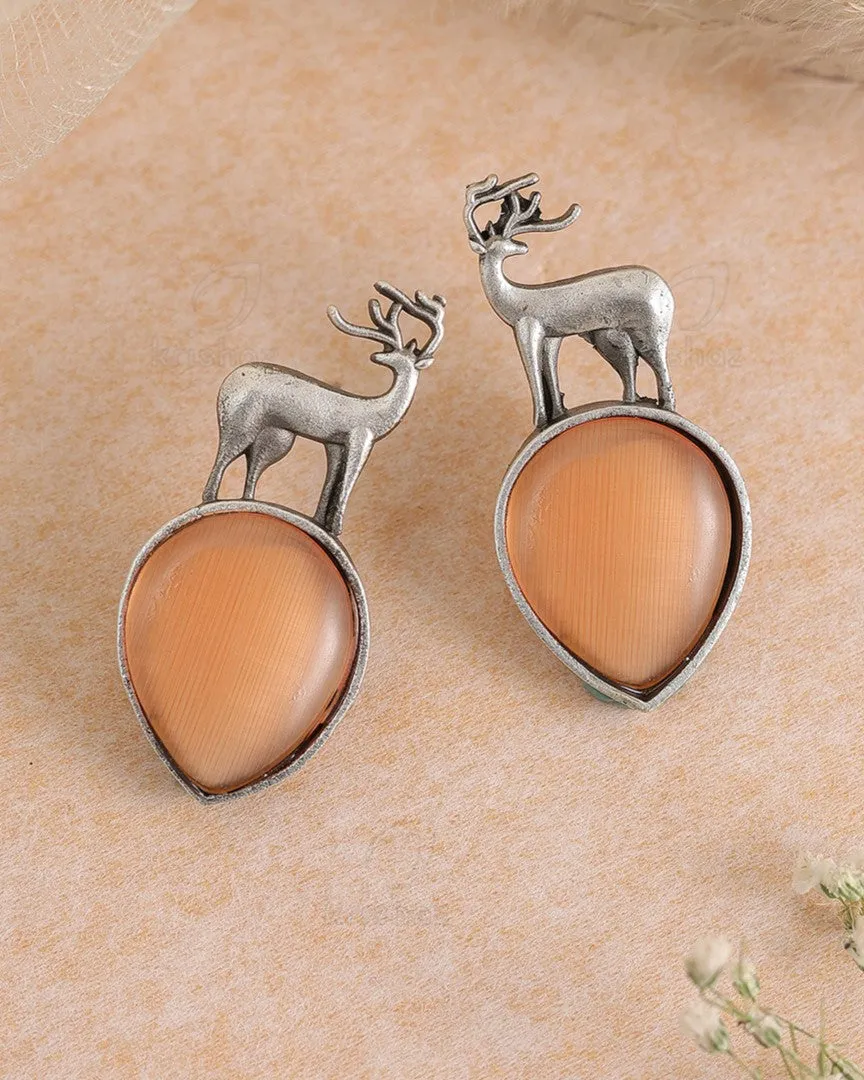 Deer Drop Stud Earrings - wxo