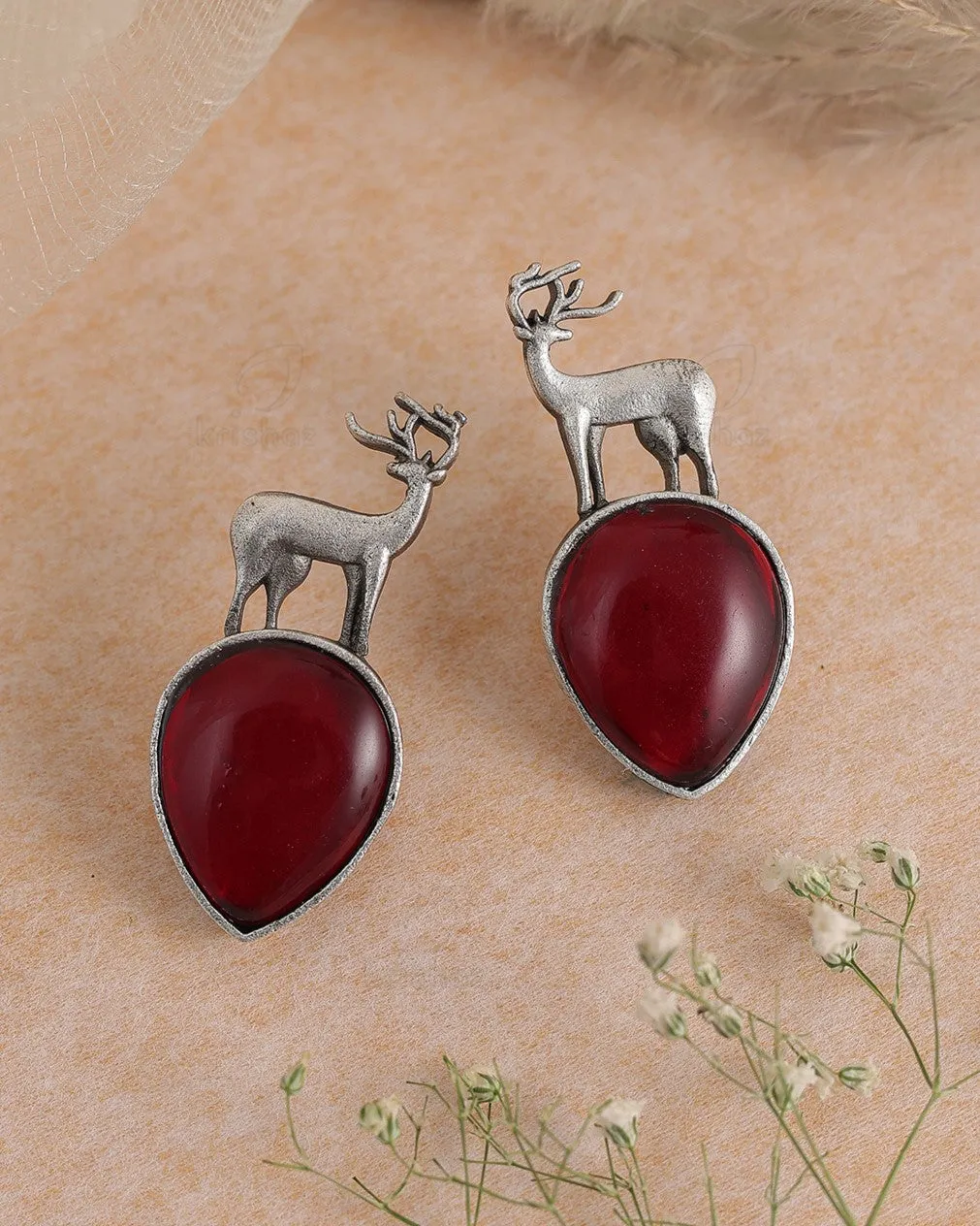 Deer Drop Stud Earrings - wxo