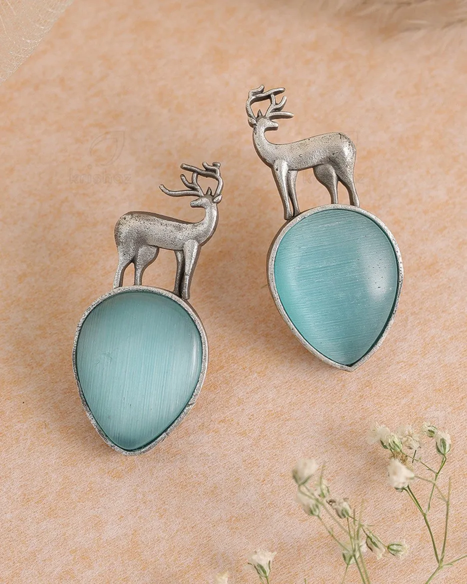 Deer Drop Stud Earrings - wxo