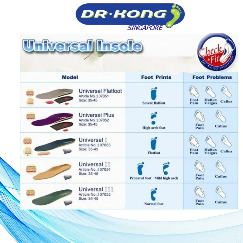 Dr. Kong Universal Plus High Arch Insoles DK-I07052 - Enhanced Comfort & Support for Optimal Foot Health (Retail Price: $43.90)