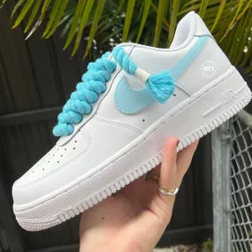 Final Sale-Blue Rope Laces Custom Air Force 1