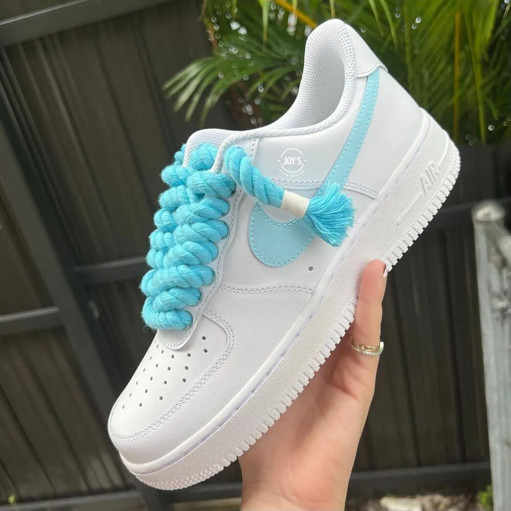 Final Sale-Blue Rope Laces Custom Air Force 1