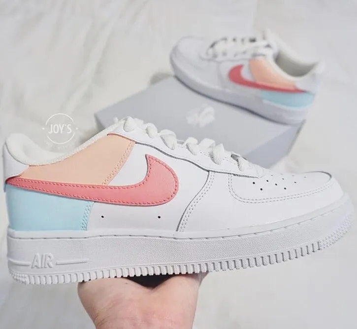 Final Sale-Pastel Color Block Custom Air Force 1