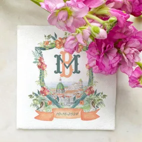 Full Color City Crest Linen-Like Napkins