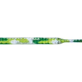 Glitter 1/4" Flat Laces - Green Camouflage (1 Pair Pack) Shoelaces