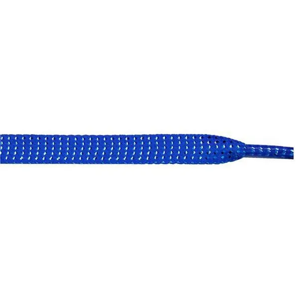 Glitter 3/8" Flat Laces - Blue (1 Pair Pack) Shoelaces