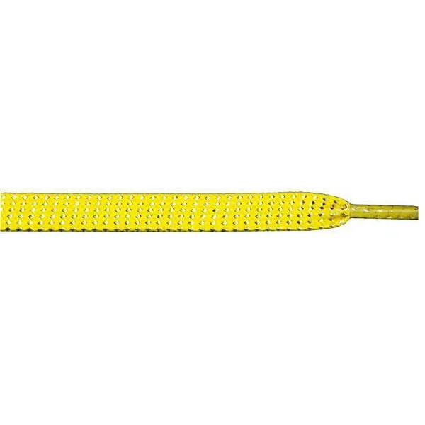 Glitter 3/8" Flat Laces - Neon Yellow (1 Pair Pack) Shoelaces