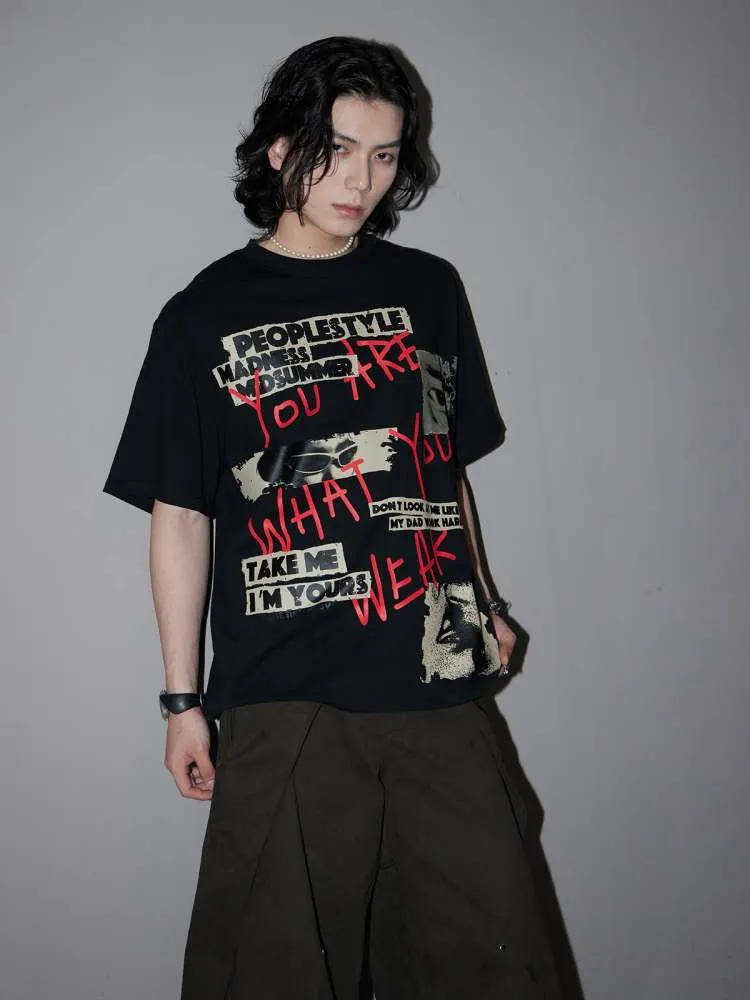 Graffiti Lettering Print T-Shirt【s0000006743】