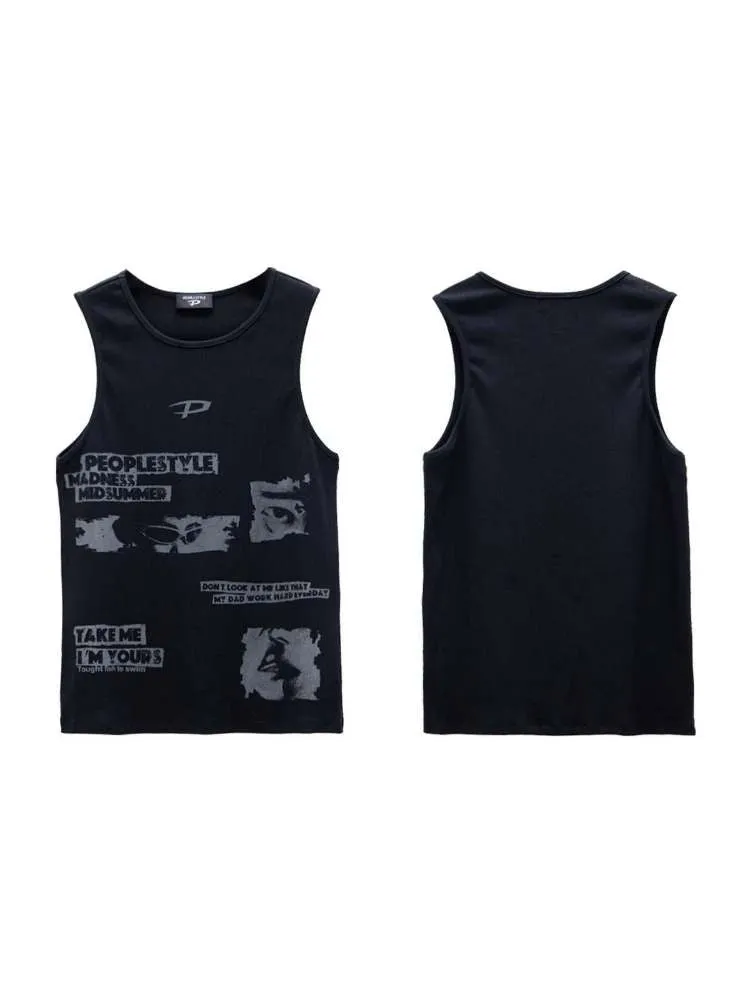 Graffiti Punk Print Tank Top【s0000006750】