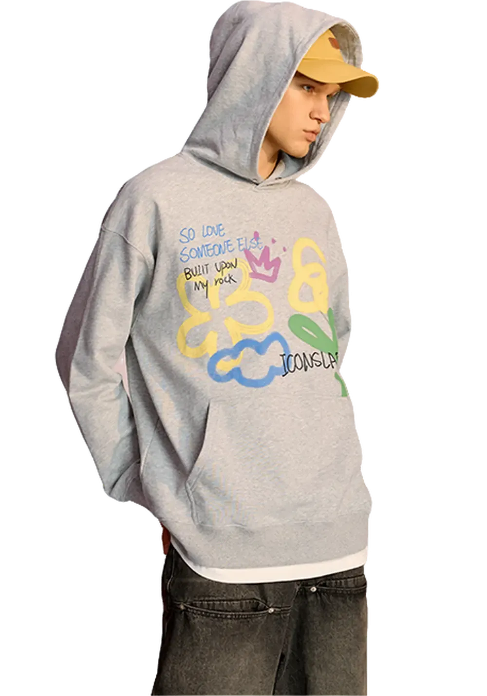 Hand Painted Colorful Floral Hoodie