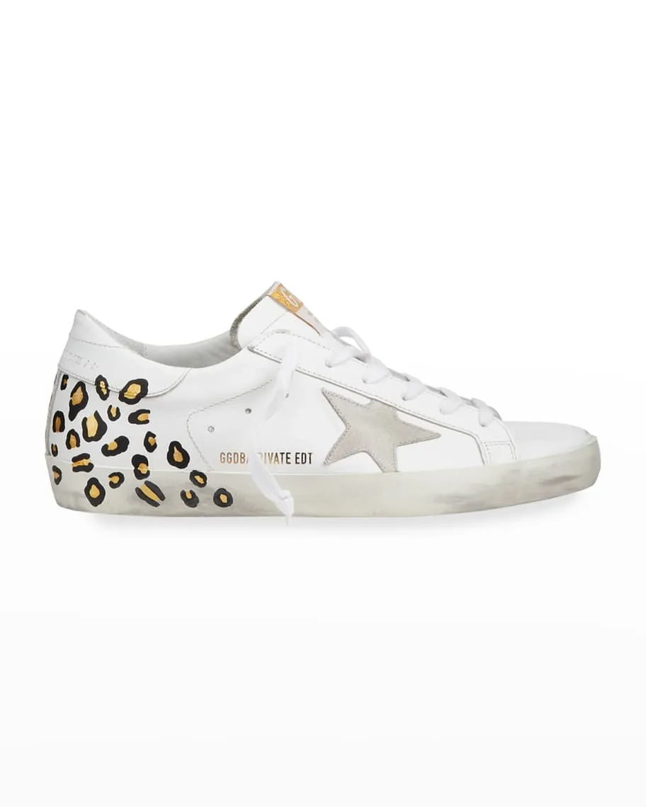 Hand-painted Golden Goose Leopard Superstar Leopard Sneakers