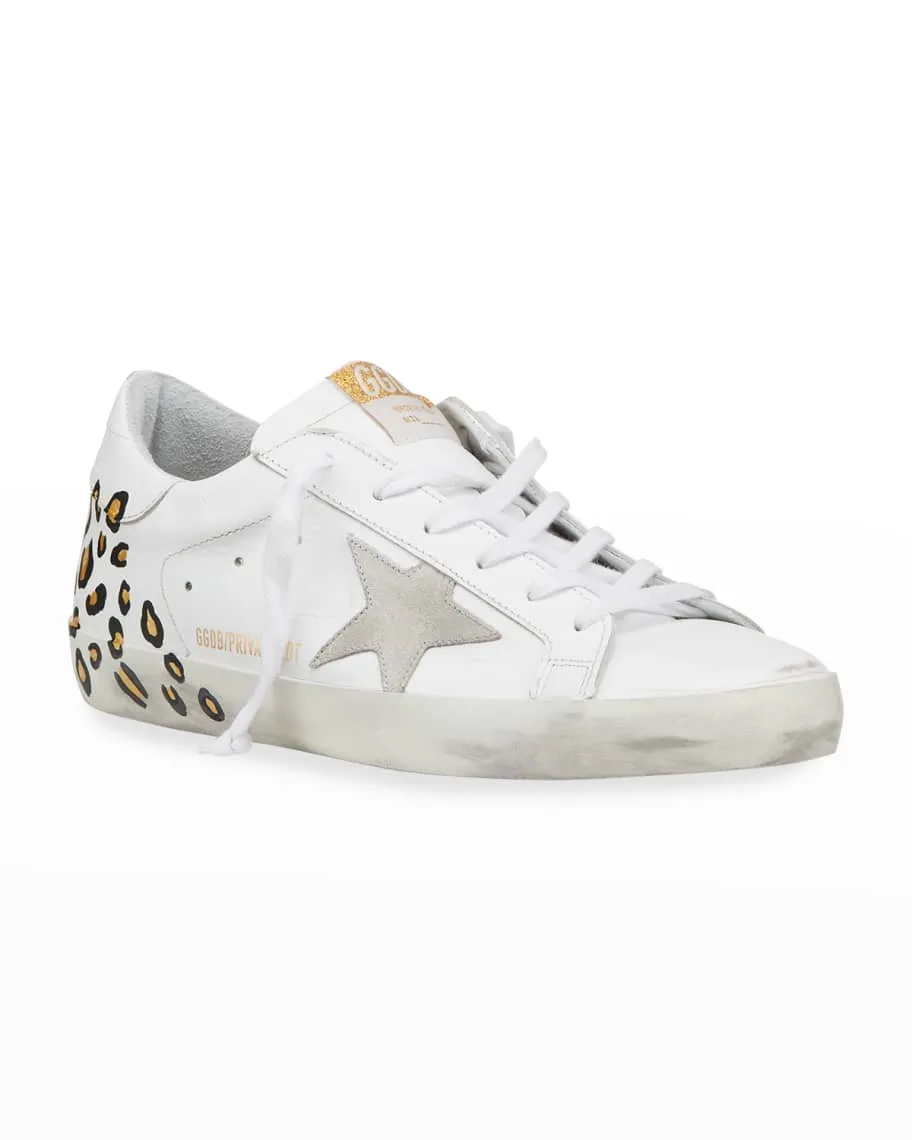 Hand-painted Golden Goose Leopard Superstar Leopard Sneakers