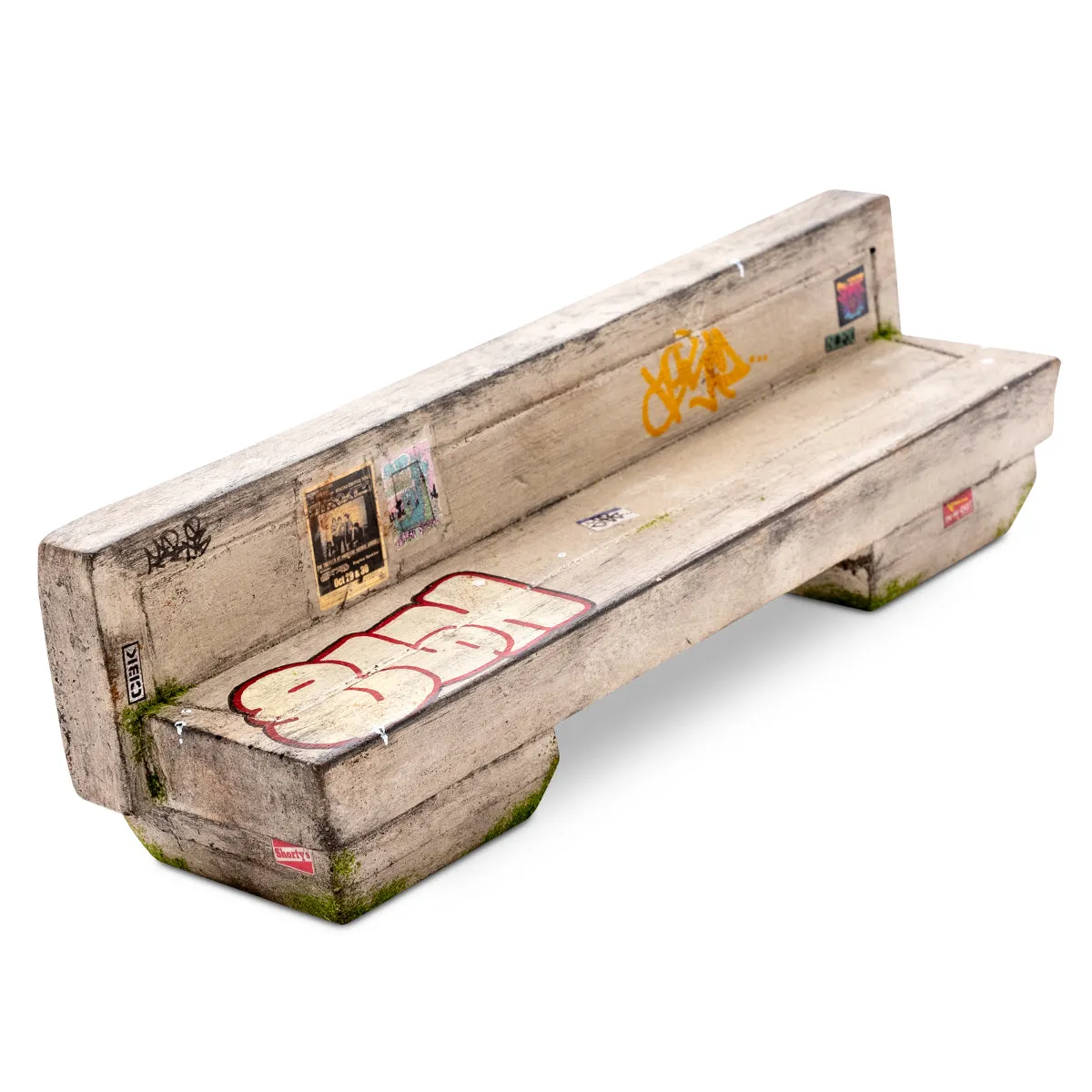 High Level Ramps Fingerboard Ramp - Cement Bench w/ Graffiti