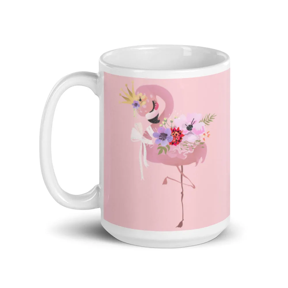 Light pink flamingo coffee cup