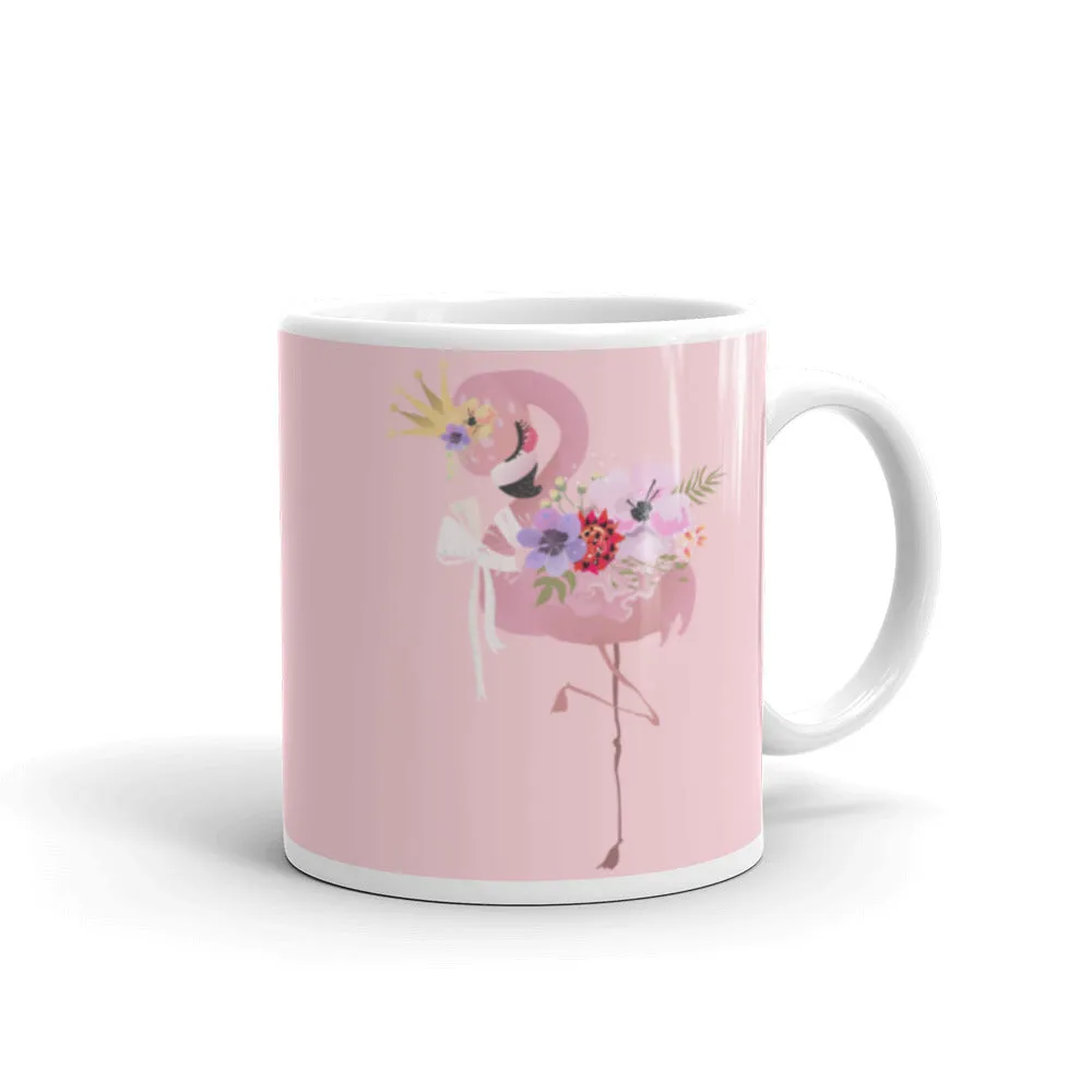 Light pink flamingo coffee cup