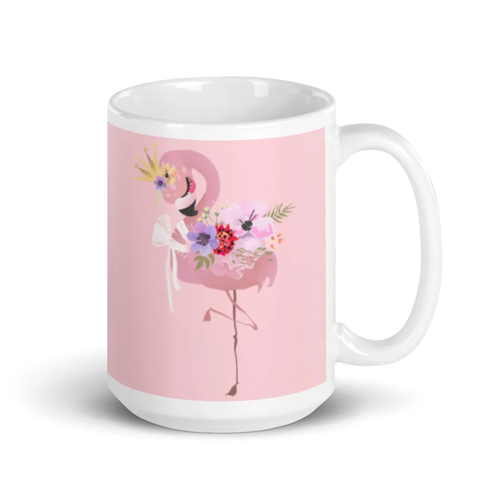 Light pink flamingo coffee cup