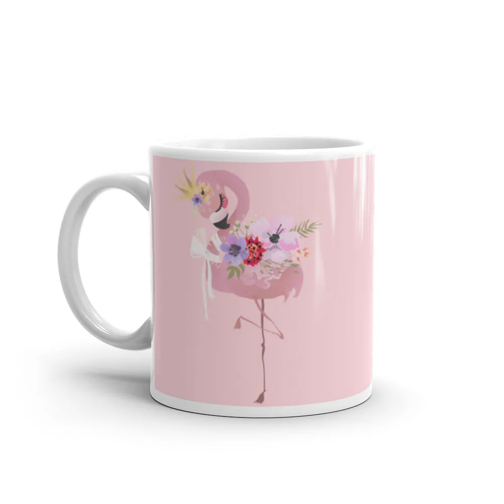 Light pink flamingo coffee cup