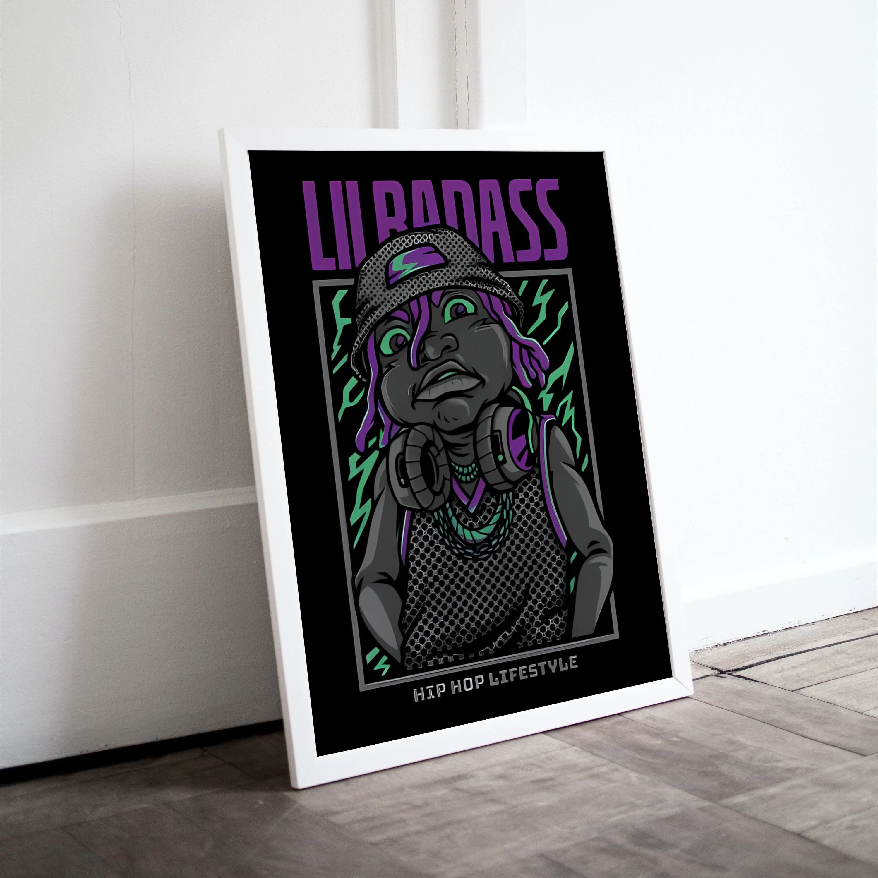 Lil Badass Hip Hop Poster PRINTABLE ART, Hip Hop Culture Poster, Urban Art Print, Badass Funky, Hip Hop Lifestyle, Graffiti Print, Music Poster