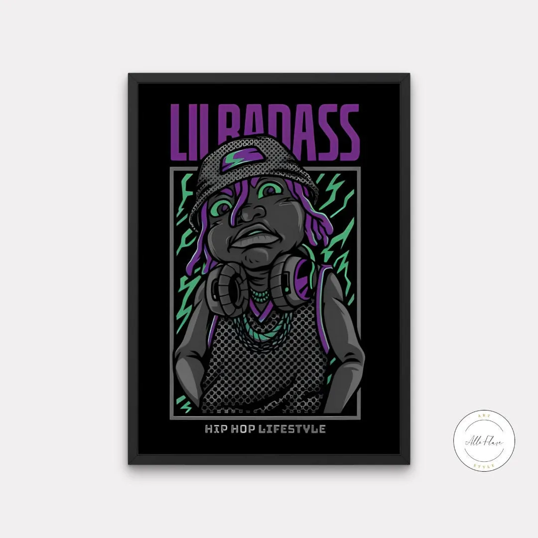 Lil Badass Hip Hop Poster PRINTABLE ART, Hip Hop Culture Poster, Urban Art Print, Badass Funky, Hip Hop Lifestyle, Graffiti Print, Music Poster