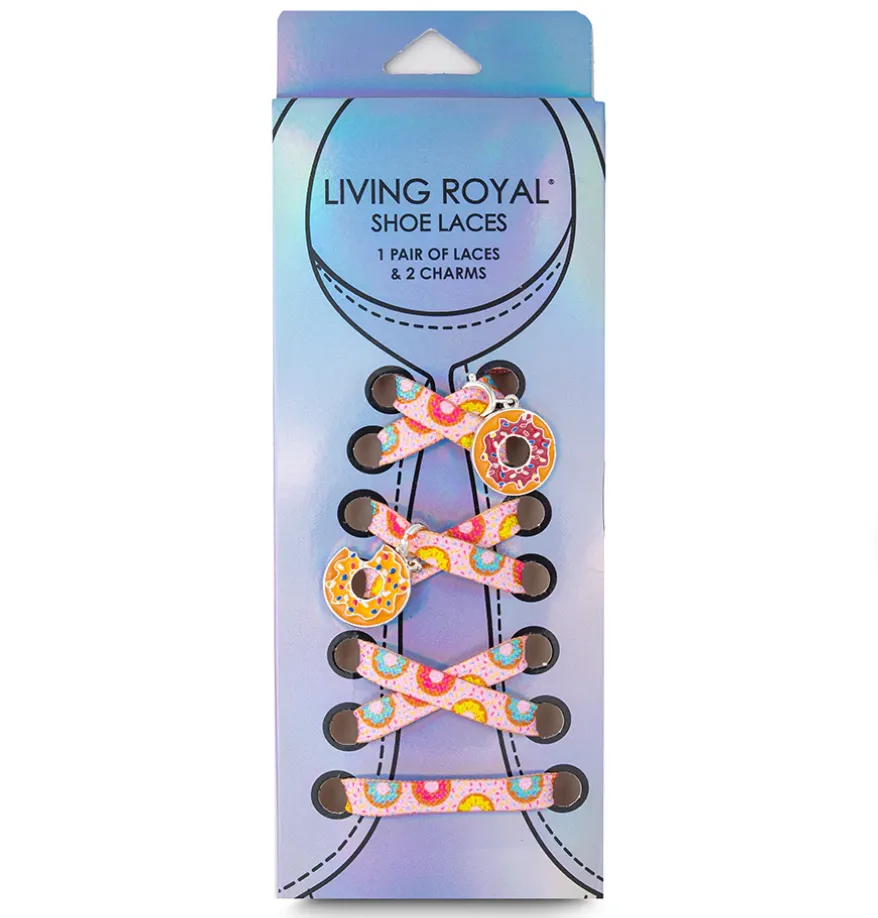 Living Royal Donut Shoelaces   Charm Set