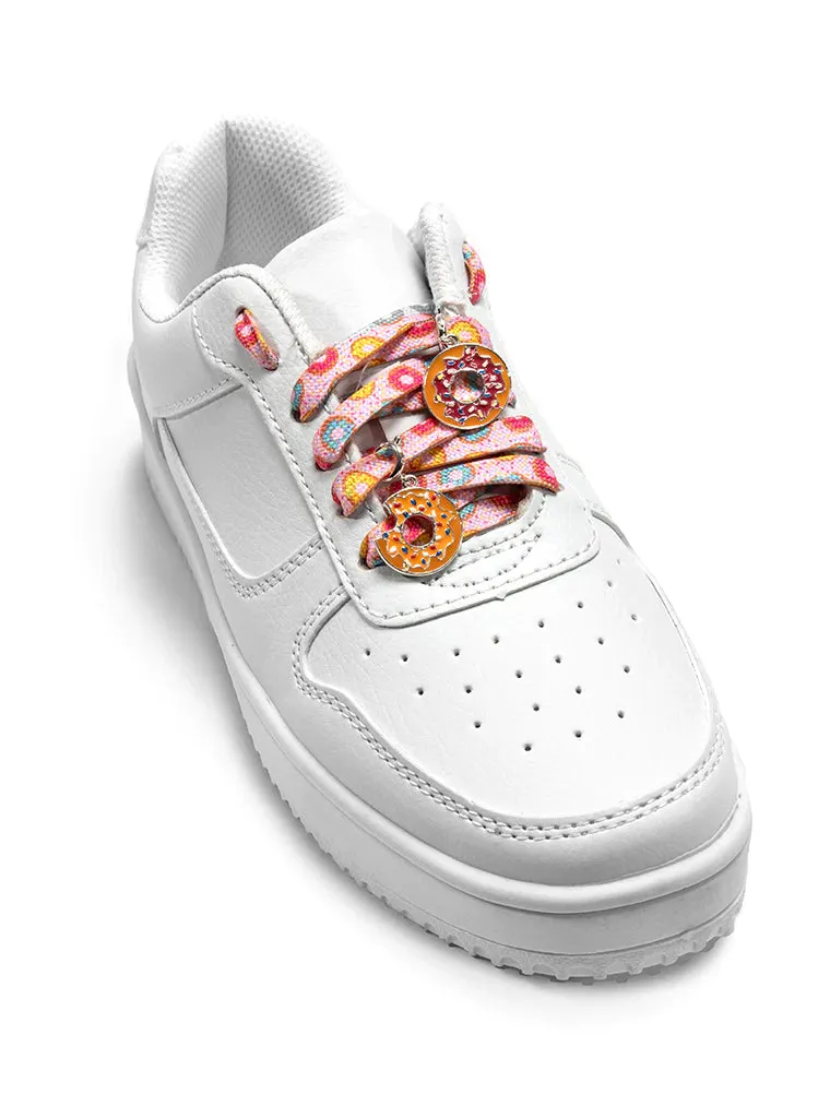 Living Royal Donut Shoelaces   Charm Set