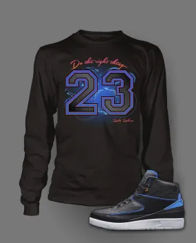 Long Sleeve Graphic T Shirt To Match Retro Air Jordan 2 Radio Raheem Shoe