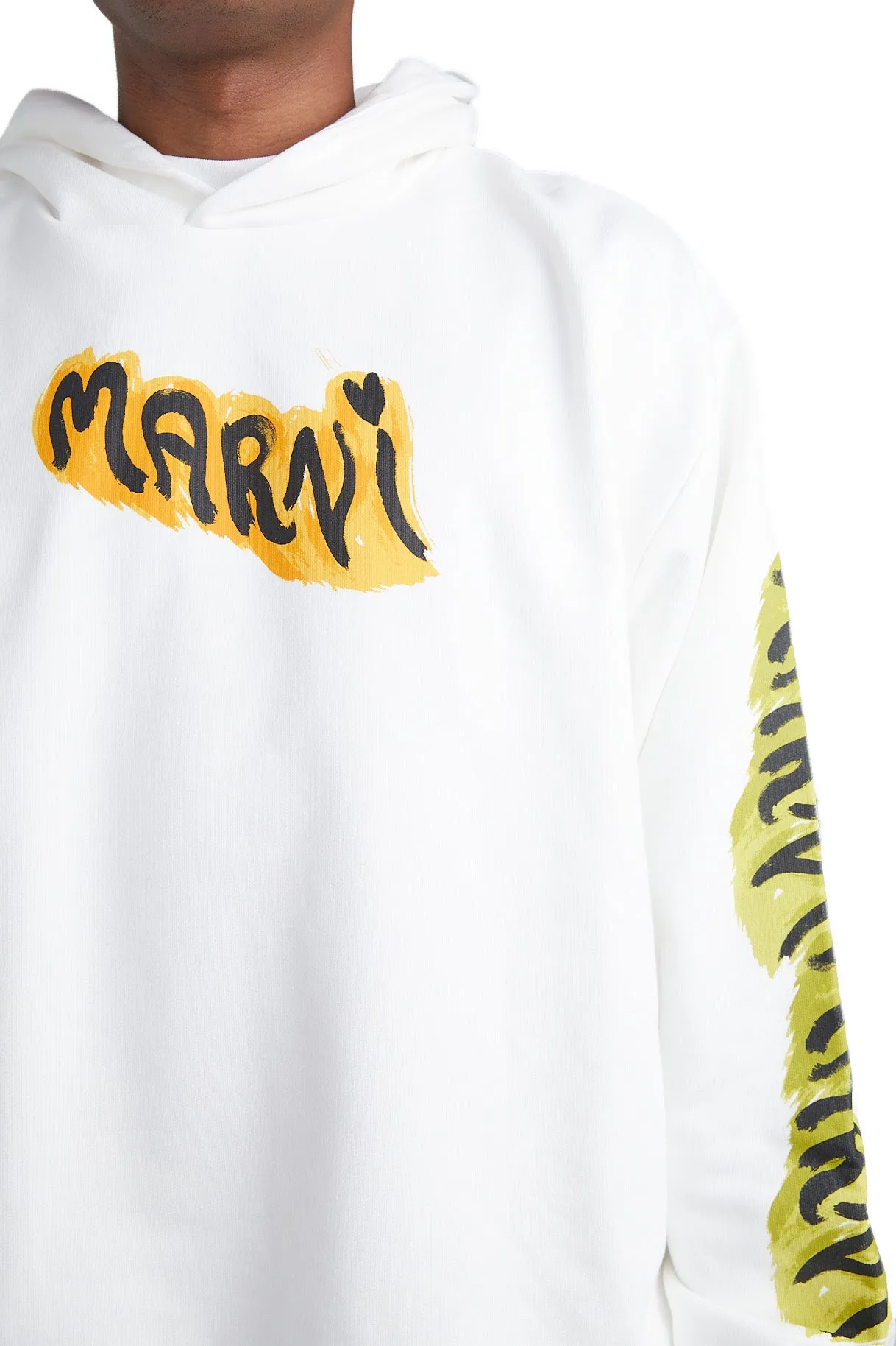 Marni Graffiti Logo Hoodie 'Natural White'