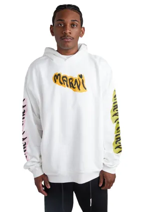 Marni Graffiti Logo Hoodie 'Natural White'