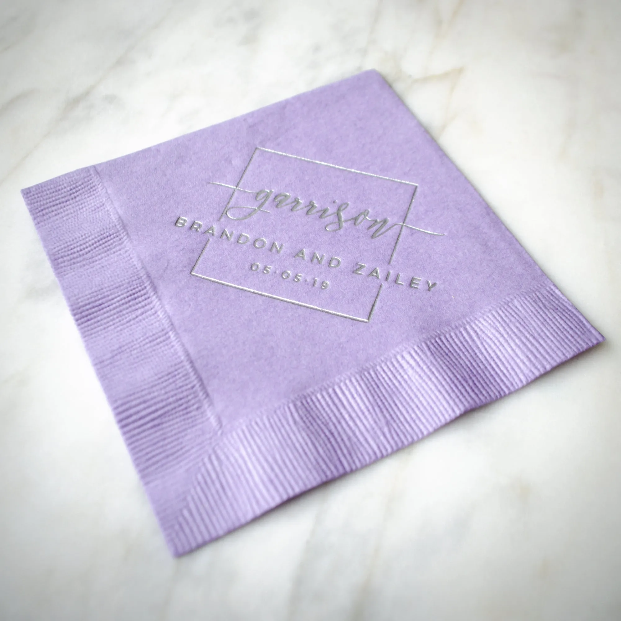 Modern Square Monogram Wedding Napkins