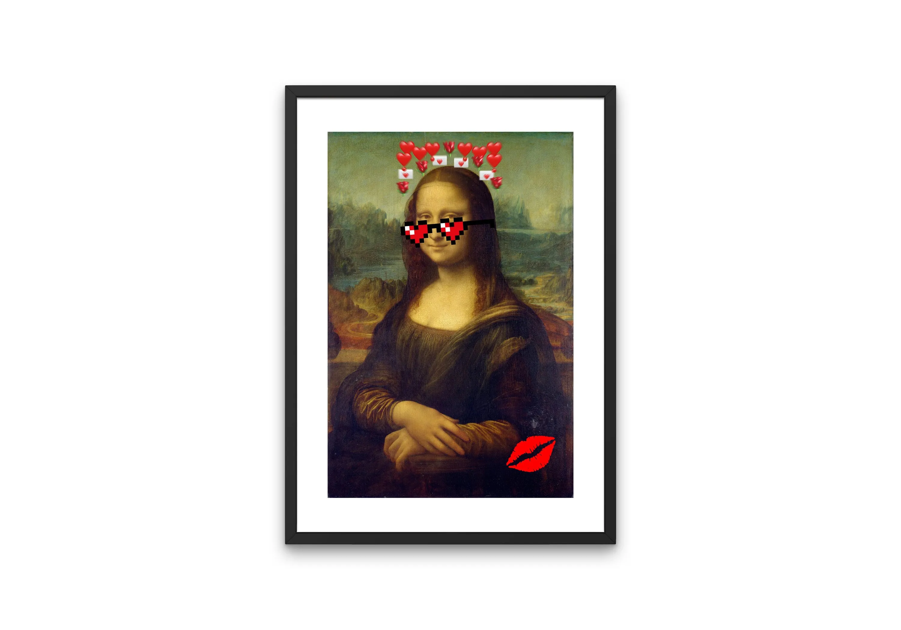 Mona Lisa In Love Altered Art Print PRINTABLE WALL ART, Mona Lisa Poster, Urban Street Art Print, Mona Lisa Pop Art, Renaissance Portrait Art