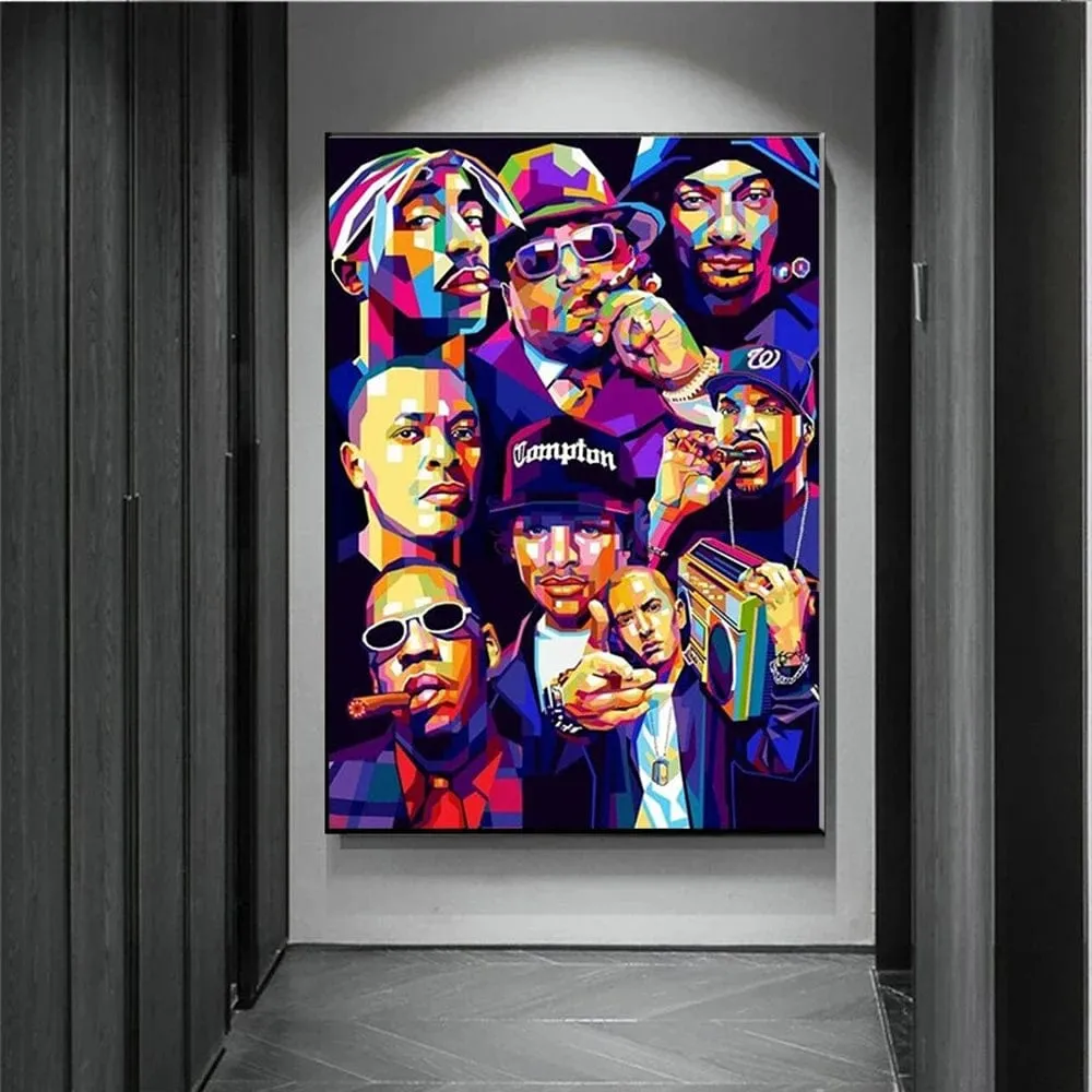 Music Legends Graffiti Watercolour Canvas Prints Famous Hip Hop Rock Pop Rap Wall Art