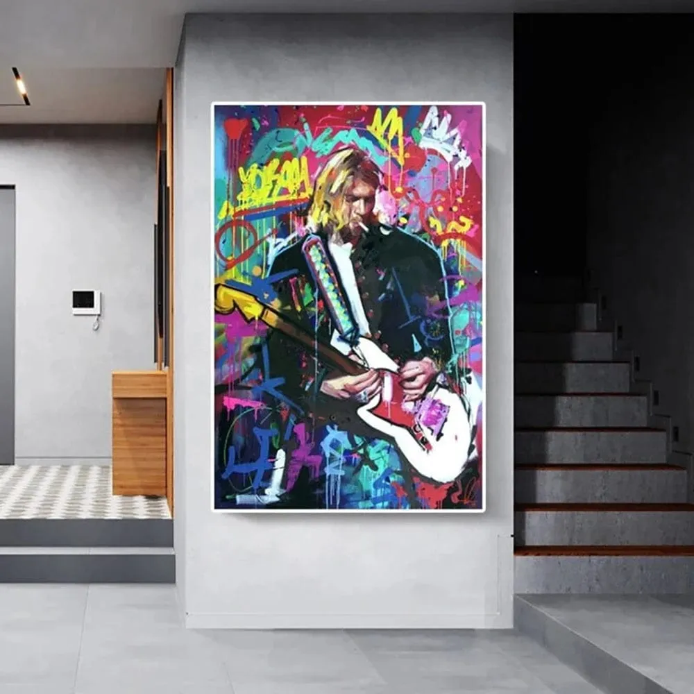 Music Legends Graffiti Watercolour Canvas Prints Famous Hip Hop Rock Pop Rap Wall Art