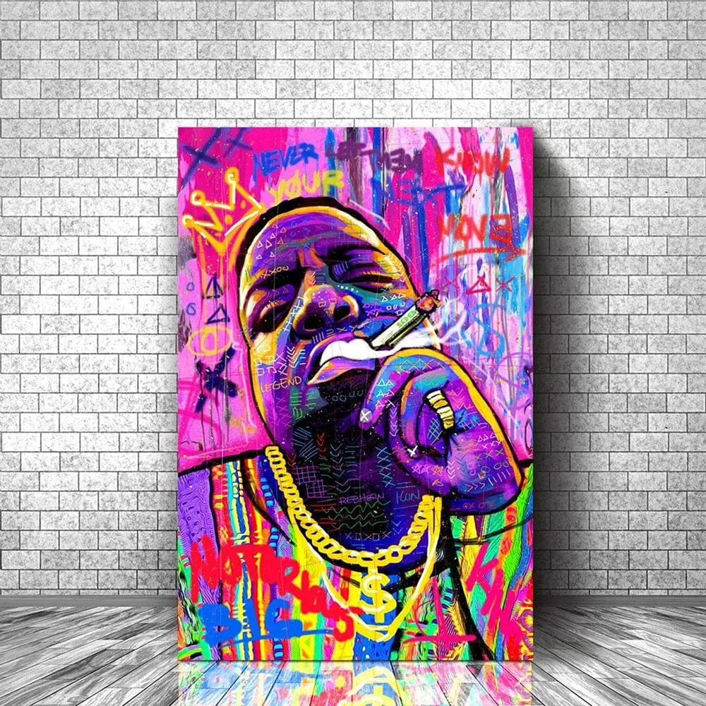 Music Legends Graffiti Watercolour Canvas Prints Famous Hip Hop Rock Pop Rap Wall Art