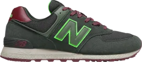 New Balance 574 'Dark Olive Energy Lime' sneakers, green