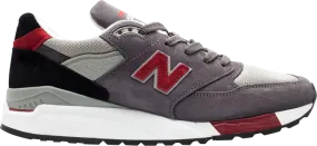 New Balance M998 sneakers, dark grey/red