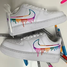 NIKE Air Force 1 CUSTOM RAINBOW DRIP