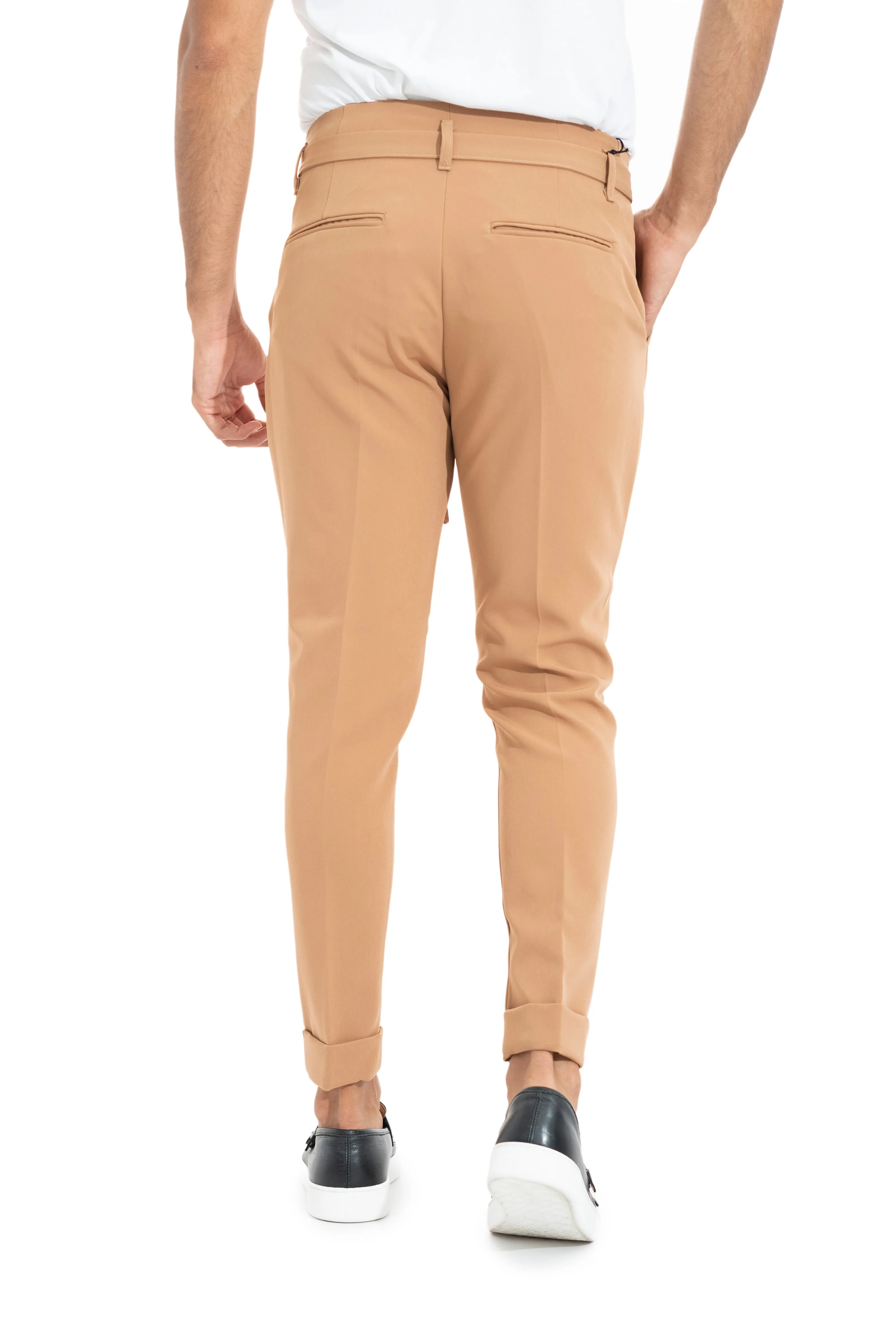 Pantalone Uomo Casual Con Pinces E Laccio In Vita Art. Pt100