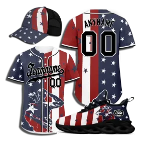 Personalized Special Combo Offer, Custom Patriotic Sneaker, Jersey and Hat, Best Gift for Veteran