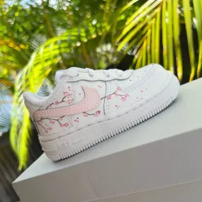 Pink Cherry Blossom Custom Air Force 1-Baby, Toddler & Little Kids