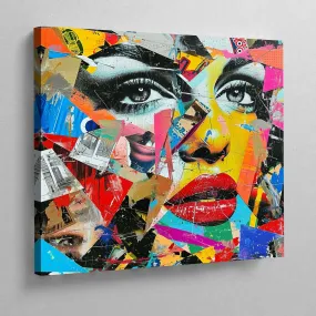 Pop Art Woman Face Canvas