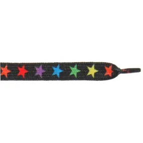 Printed Flat 3/8" - Colorful Stars (12 Pair Pack) Shoelaces