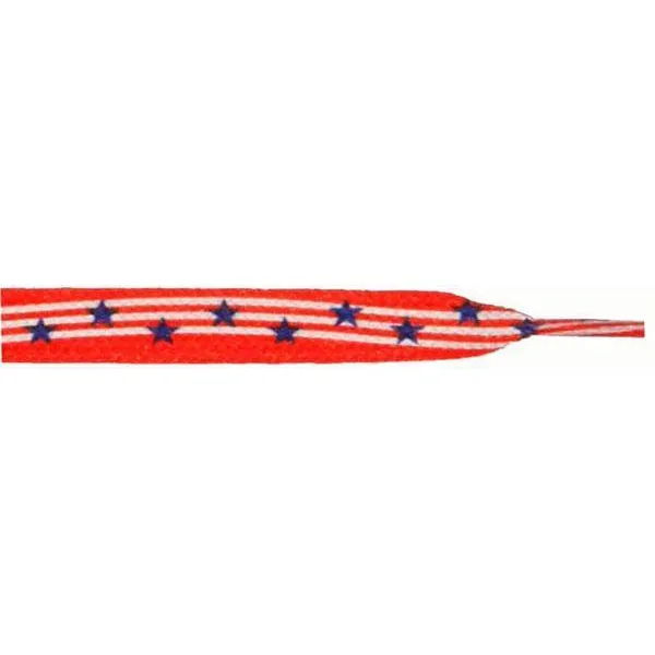 Printed Flat 9/16" - Stars and Stripes (12 Pair Pack) Shoelaces