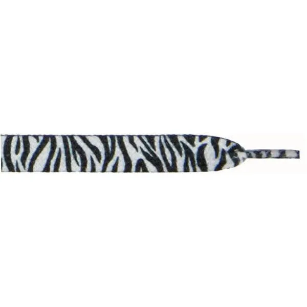 Printed Flat 9/16" - Zebra (12 Pair Pack) Shoelaces