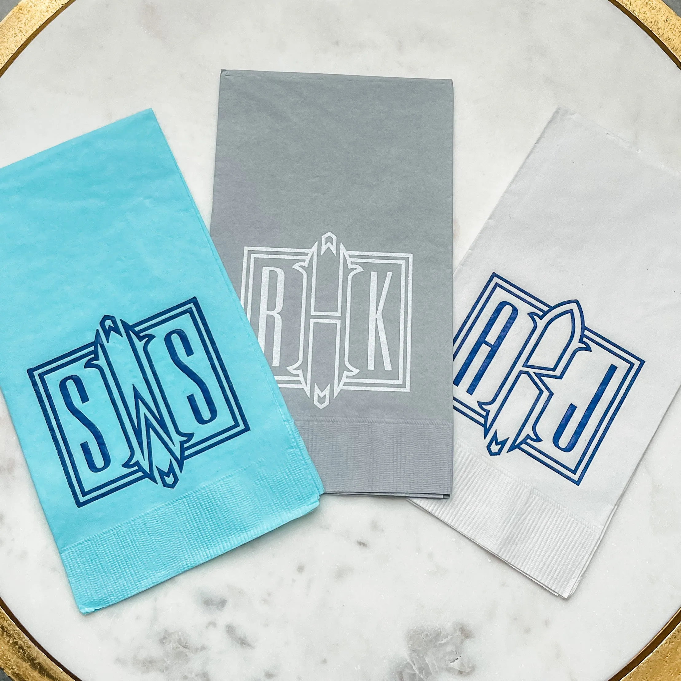 Rectangle Monogrammed 3Ply Guest Towels