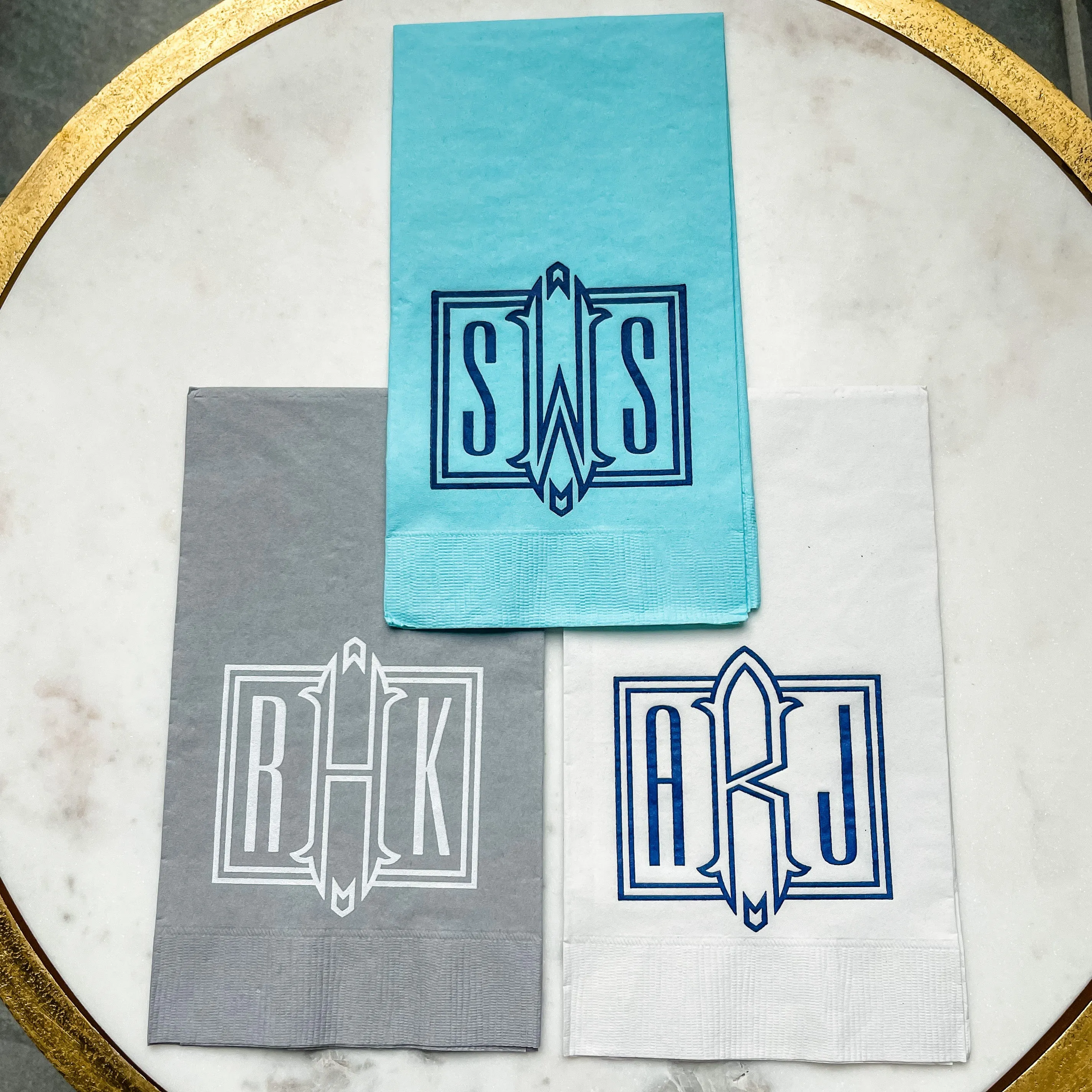 Rectangle Monogrammed 3Ply Guest Towels