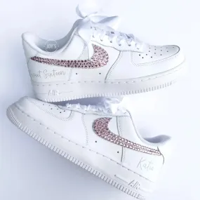 Rose Gold Custom Air Force 1 with Rhinestones