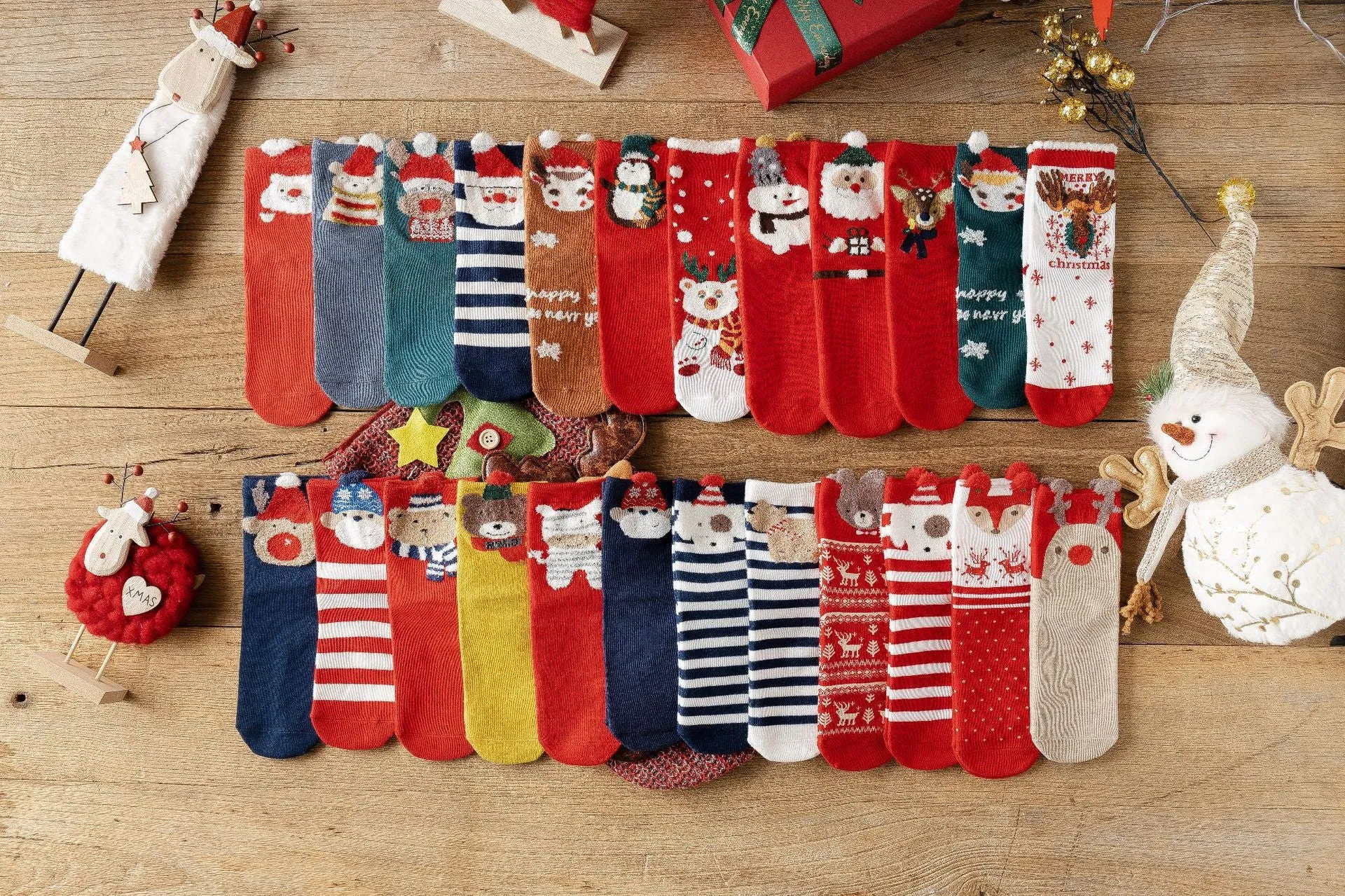 Santa Claus Socks Cotton Socks Christmas Boxed Set