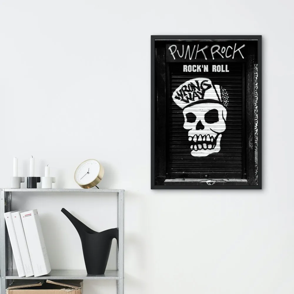 Skull Punk Rock Wall Art INSTANT DOWNLOAD Art Print, Post Punk Poster, Black And White Wall Art, Rock’N’Roll